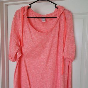 Size 22/24 Lane Bryant Livi Active Hooded Short Sleeve Top